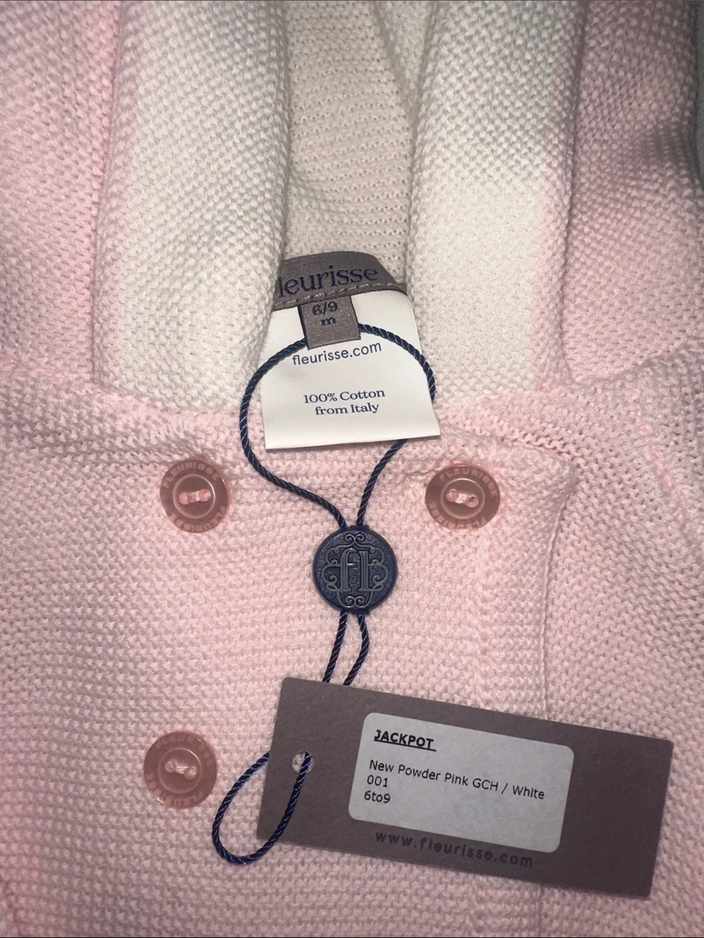 Weekend Sale- New- Baby Hooded Double-Breasted Knit Coat - Pink